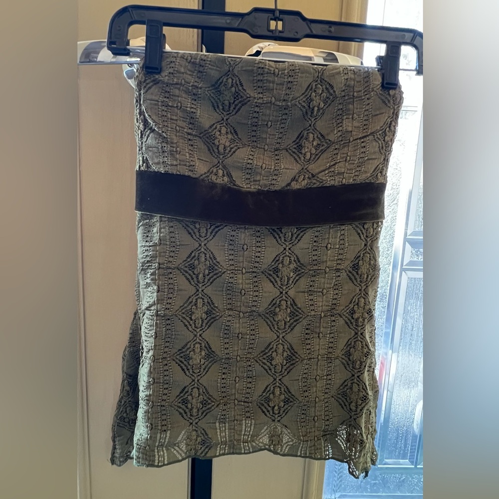 Charlotte Russe Olive Lace Trim Top